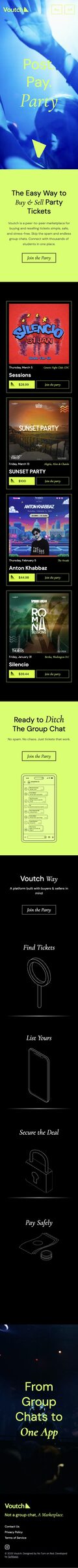 Voutch live site — mobile